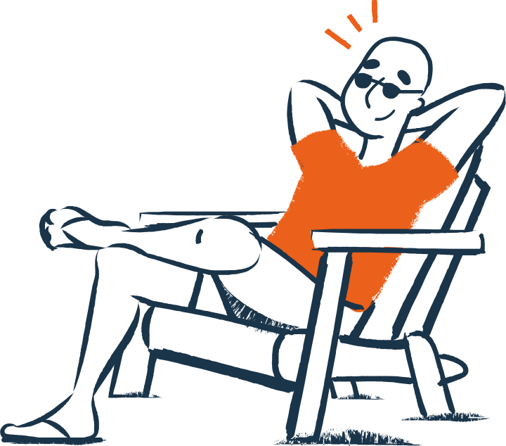 Person relaxing in deck chair