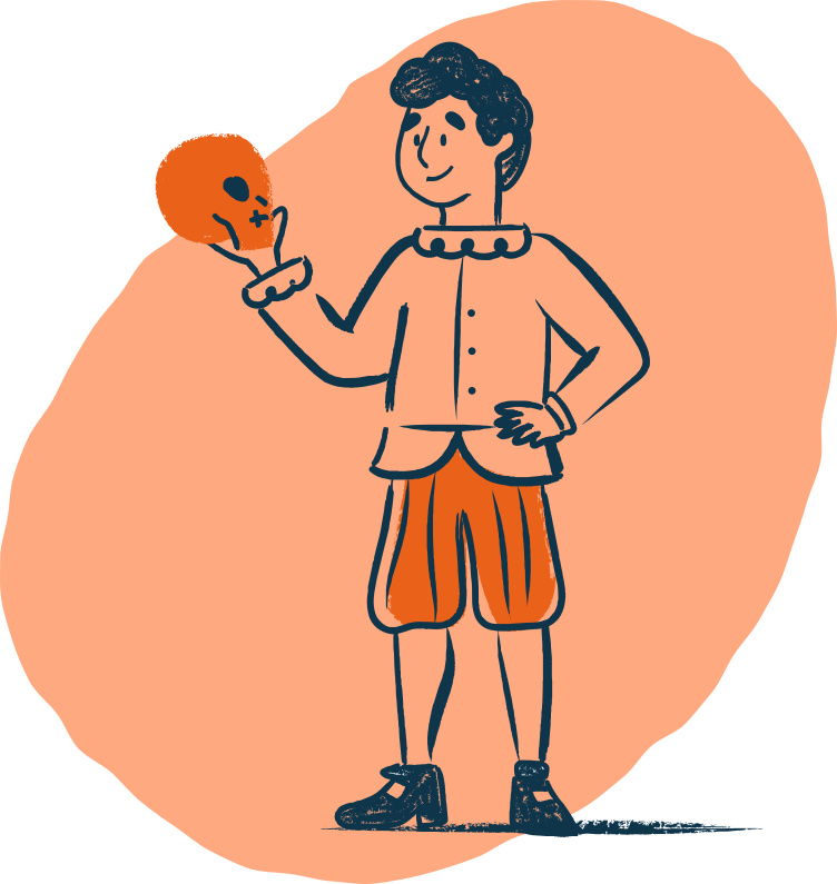 Actor holding a skull