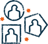 Three pictures of an abstract figure