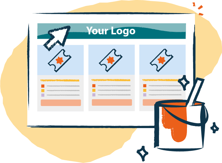 TicketShop layout with a paint tin in the foreground