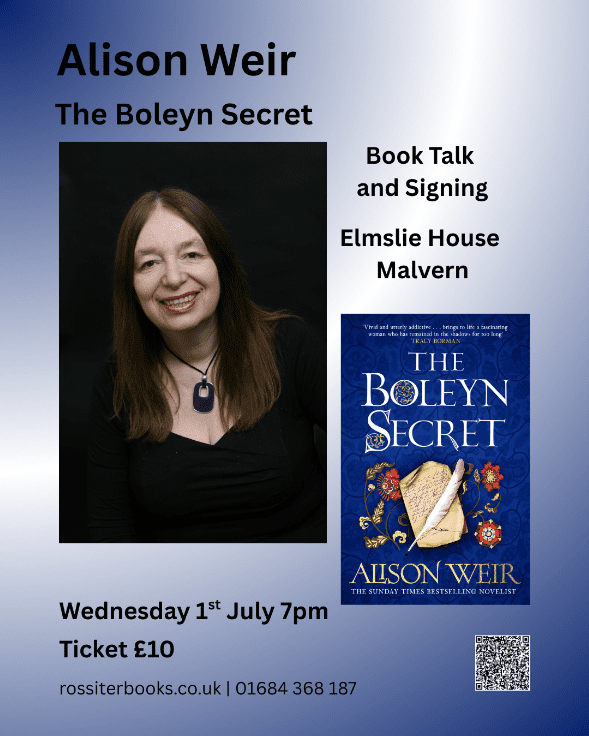 Alison Weir - The Boleyn Secret - Book Talk at Elmslie House event ...