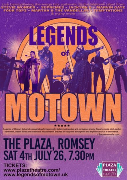 Legends Of Motown at Plaza Theatre, Romsey event tickets from
