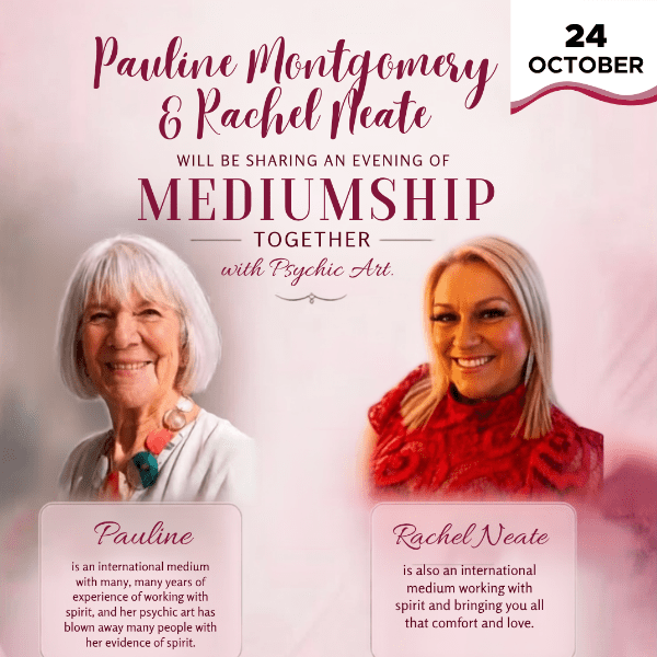 An evening with International Medium Pauline Montgomery and Rachel Neate banner image