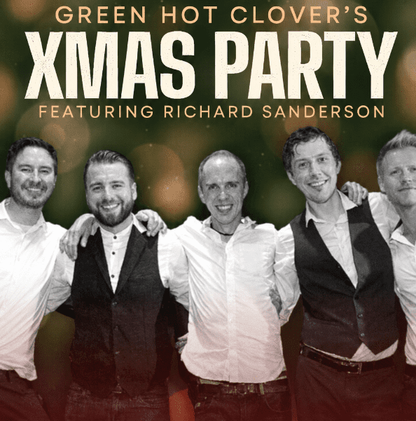 Green Hot Clover Xmas Party 2026, plus support banner image