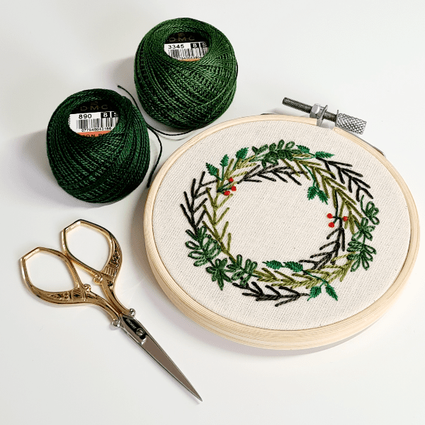 Hand Embroidered Mini Wreath with Hayley Mills-Styles banner image