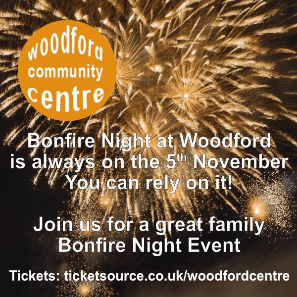 Woodford Community Centre Bonfire &amp; Fireworks Display 2026 banner image
