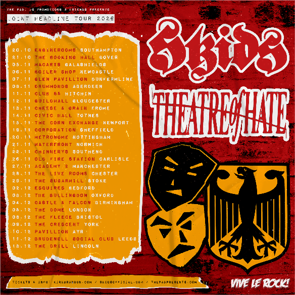 Skids / Theatre of Hate (Joint headline Tour) banner image