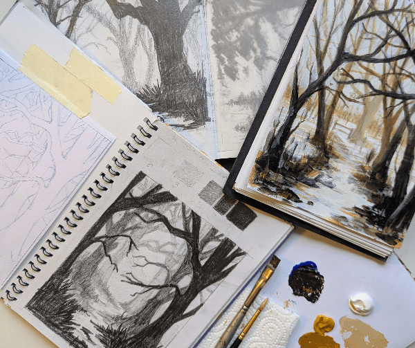 Tonal Landscapes: Creating an atmospheric winter woodland banner image