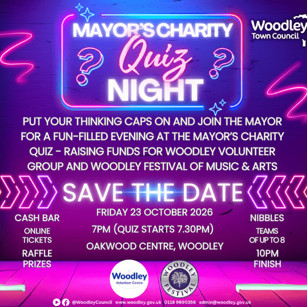 Mayor's Charity Quiz Night - Woodley Festival of Music &amp; Arts and The Woodley Volunteer Centre banner image
