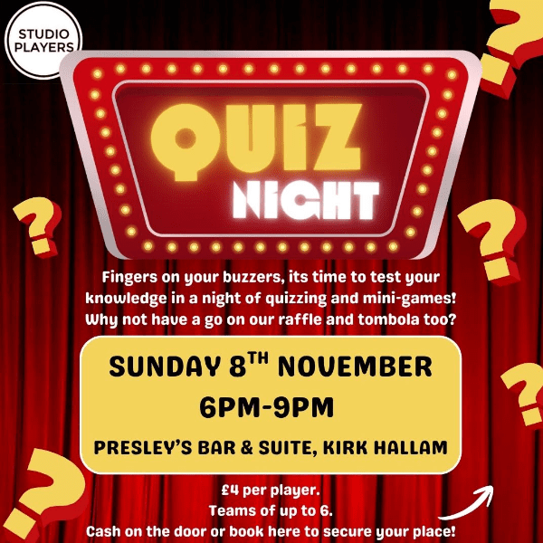 Studio Players Quiz Night banner image