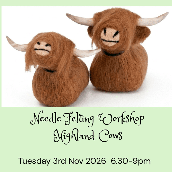 Needle Felting Workshop - Highland Cows banner image