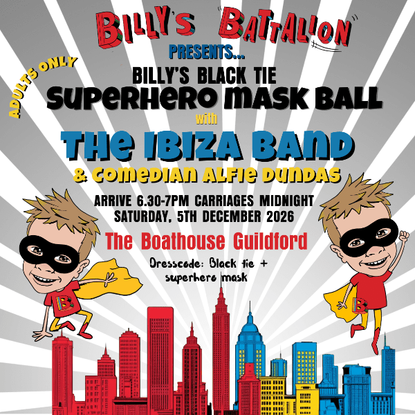 Billy's Black Tie Superhero Mask Ball banner image