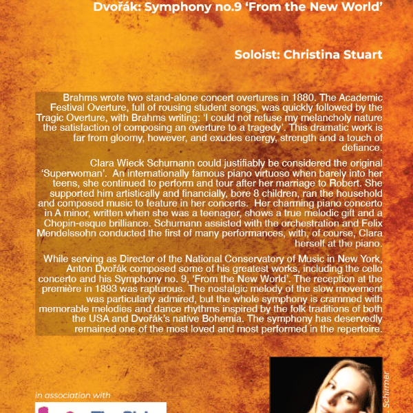 2026-7 Season - Concert 4: Brahms, Clara Schumann and Dvorak banner image