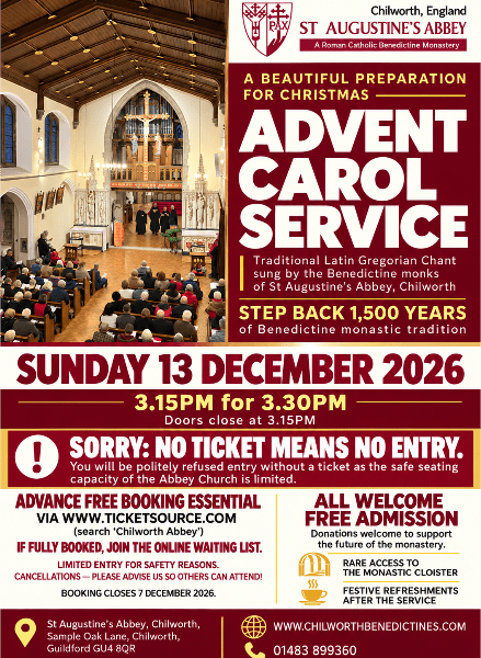 ADVENT CAROL SERVICE with traditional Gregorian Chant banner image