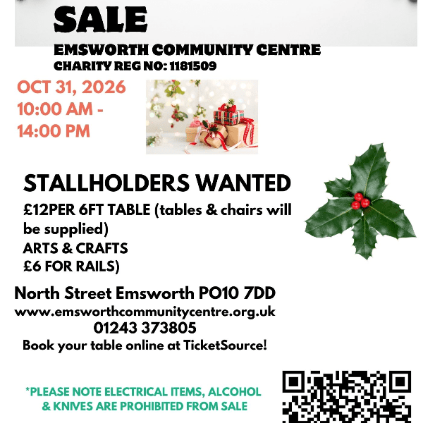Pre Christmas craft fair, Emsworth Community Centre SOLD OUT banner image