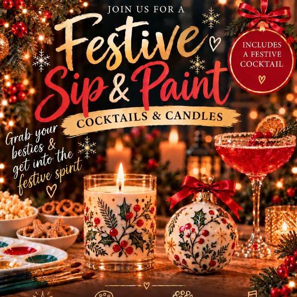 ✨🎄Festive Sip &amp; Paint - Saturday 12th December 🎄✨ banner image