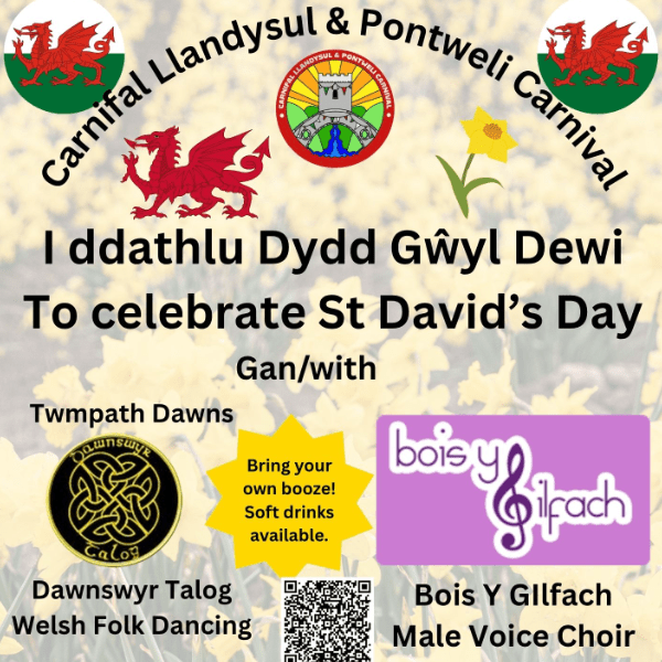 St David's Day Celebrations 2027 with Dawnswyr Talog Twmpath Dawns &amp; Bois Y Gilfach Male Voice Choir banner image