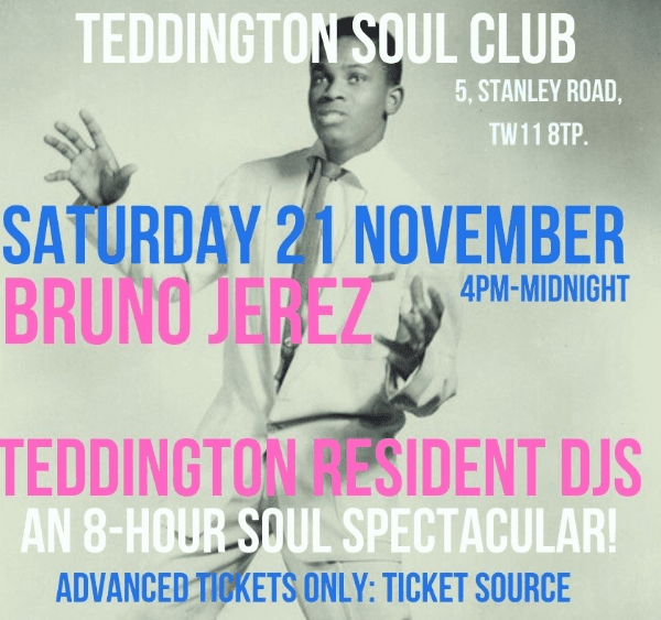 TeddingtonSoulClub-Saturday special-Bruno Jerez banner image