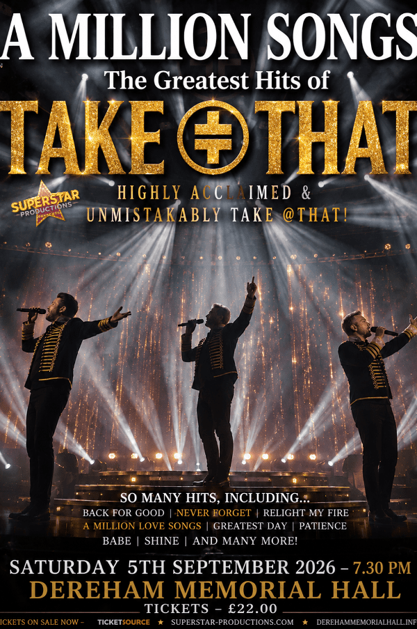 A MILLION SONGS – The Greatest Hits of Take That show artwork