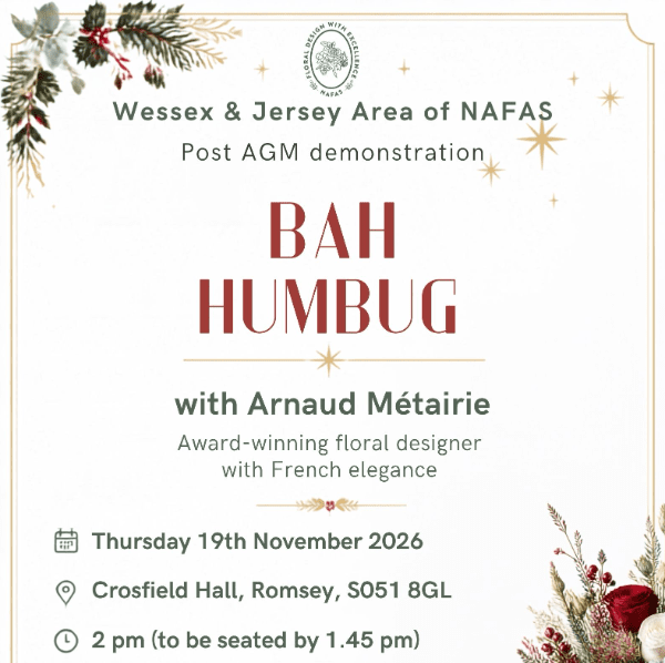 Wessex &amp; Jersey Area of NAFAS - post AGM demonstration by Arnaud M&eacute;tairie - &ldquo;Bah Humbug!" banner image