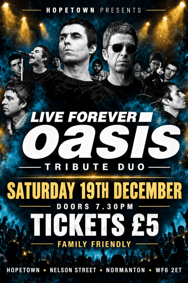 LIVE FOREVER OASIS TRIBUTE at The Hopetown event tickets from