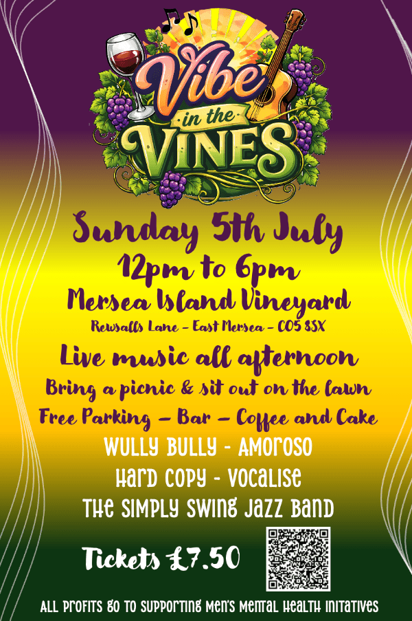 Vibe in the Vines at Mersea Island Vineyard event tickets from
