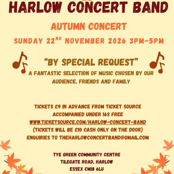 Harlow Concert Band Autumn Concert banner image