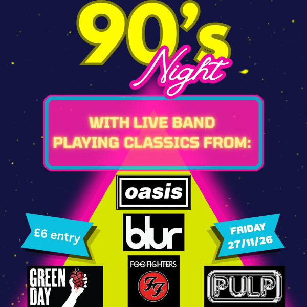 90s night with live band banner image