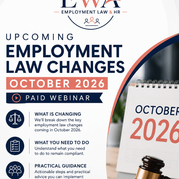 Employment Law Update covering the upcoming October and January employment law changes banner image