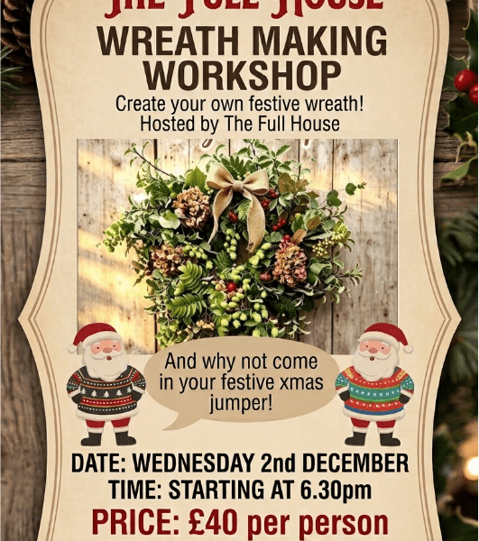 Festive Wreath Making Workshop 2nd December banner image