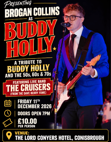 Brogan Collins as Buddy Holly Ft. Live Band The Cruisers banner image