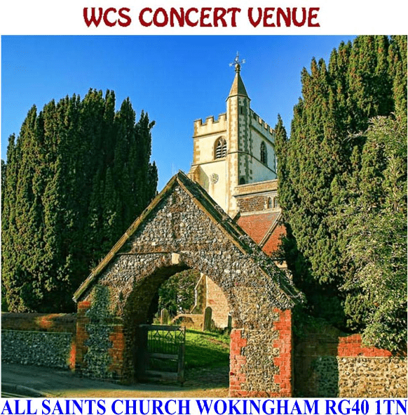 WOKINGHAM CHORAL SOCIETY'S 75th ANNIVERSARY CELEBRATION YEAR - 1st CONCERT -STANFORD &amp; RUTTER banner image