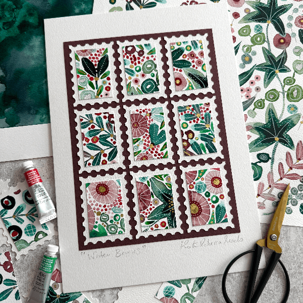 Festive Florals Collage &amp;Watercolour Workshop banner image