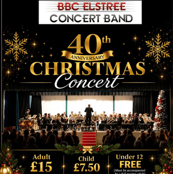 BBC Elstree Concert Band - 40th Anniversary Christmas Concert 2026 banner image