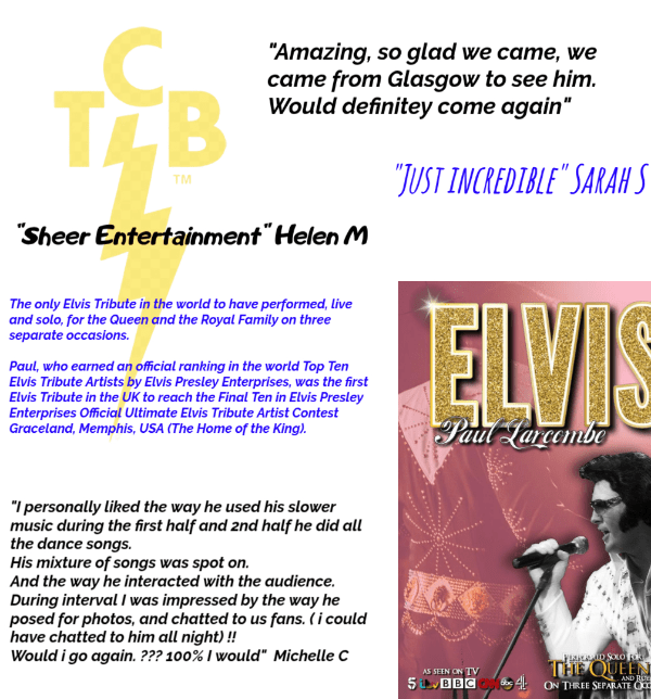 Elvis : Pure Presley at Ellesmere Road Recreation Club event