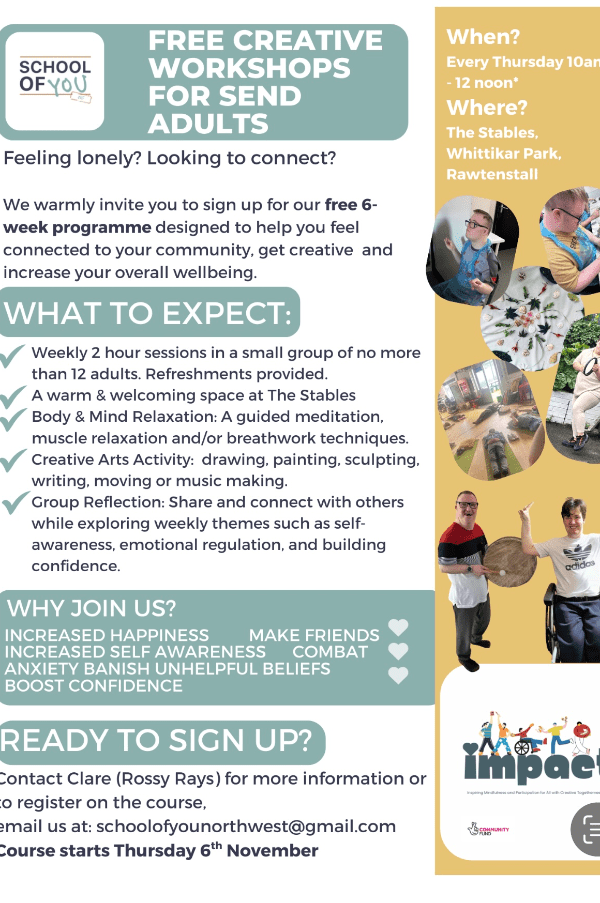 Menu Send Workshop 🤗Free Creative Workshop for SEND Adults @Rays’ Coach House Thurs 11th ...