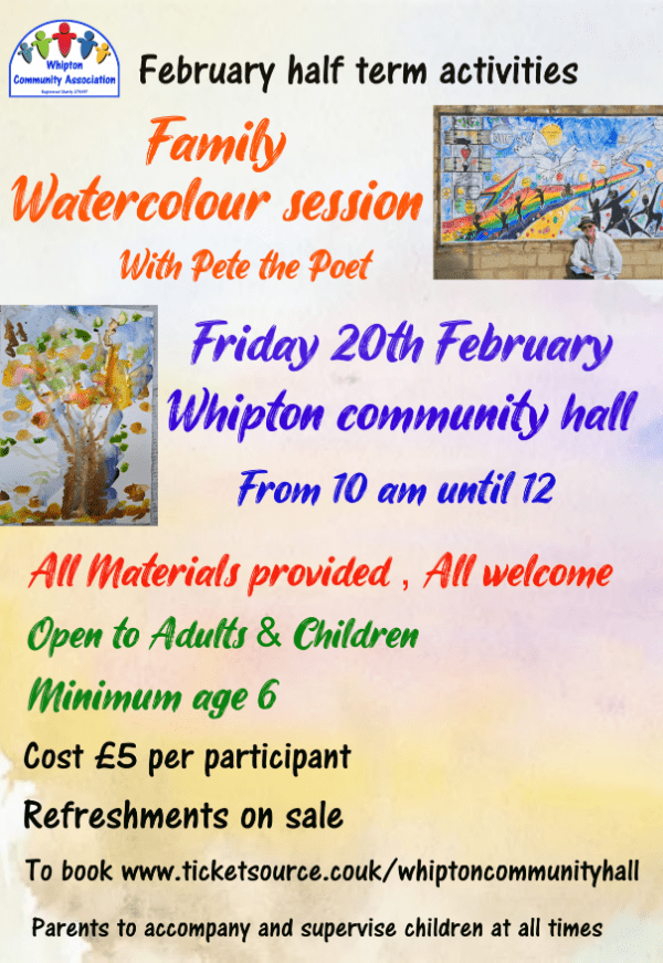 February half term Family watercolour workshop