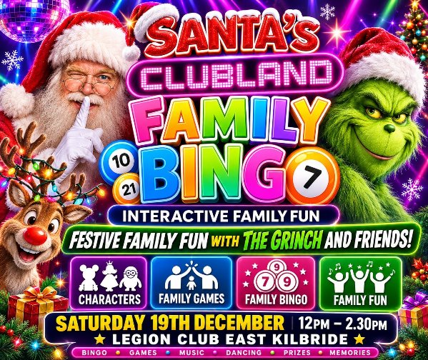 East Kilbride  -Santa&rsquo;s Magical FAMILY BINGO banner image