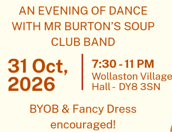 Halloween Ceilidh in aid of Wollaston Village Hall banner image
