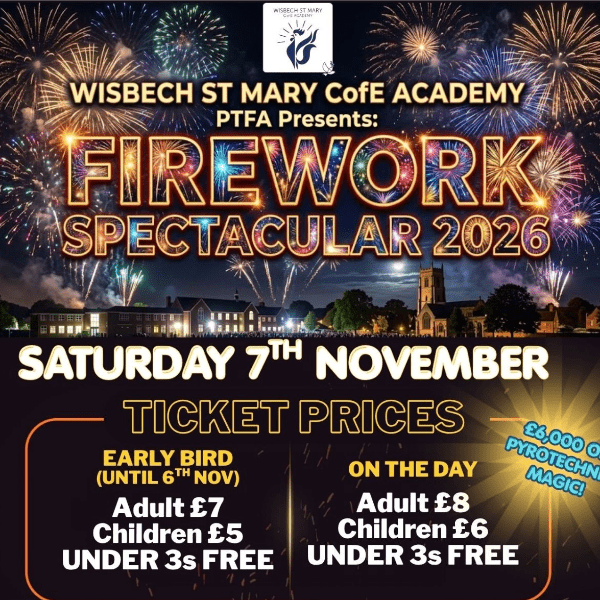 Wisbech St Mary CE Academy Fireworks Spectacular banner image