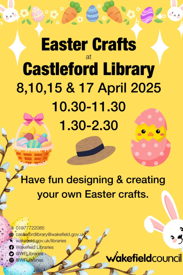 Easter crafts Castleford Library at Castleford Forum Library & Museum