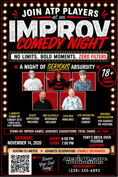 ATP Players Improv Comedy Night Tony's Brick Oven Pizzeria banner image