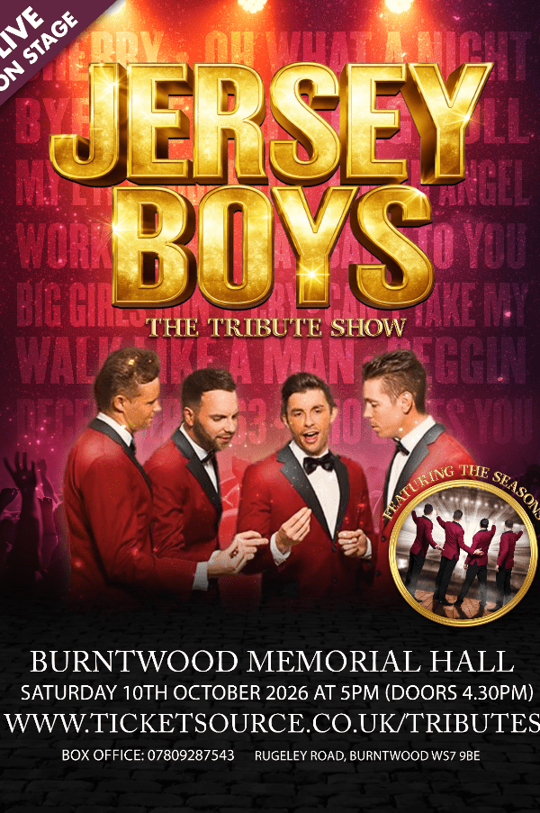 Jersey Boys - Burntwood at Burntwood Memorial Hall event tickets