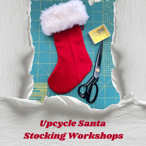 Upcycle Santa stocking workshop 13/12/26 banner image
