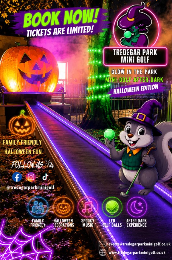Halloween Mini Golf After Dark 2026 | Glow in the Park | Newport