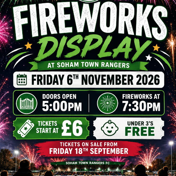 Soham Town Rangers Firework Display banner image