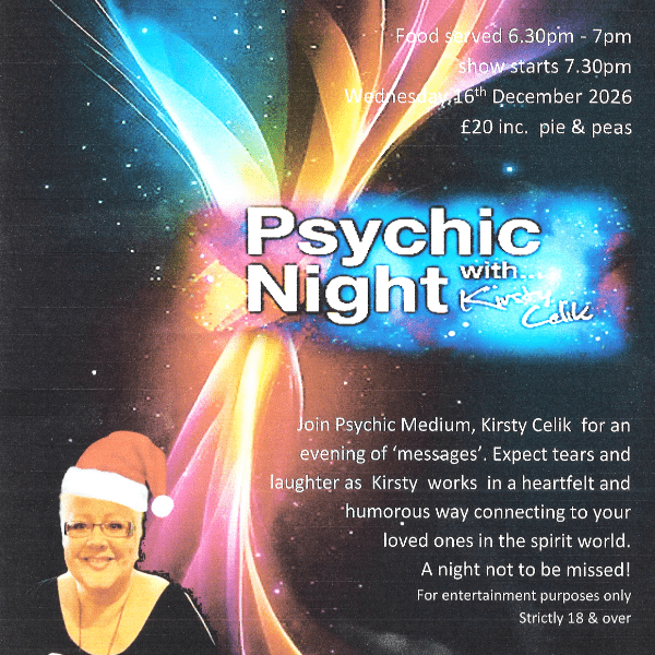 Psychic Mediumship Night with Kirsty Celik - Pie &amp; Pea banner image