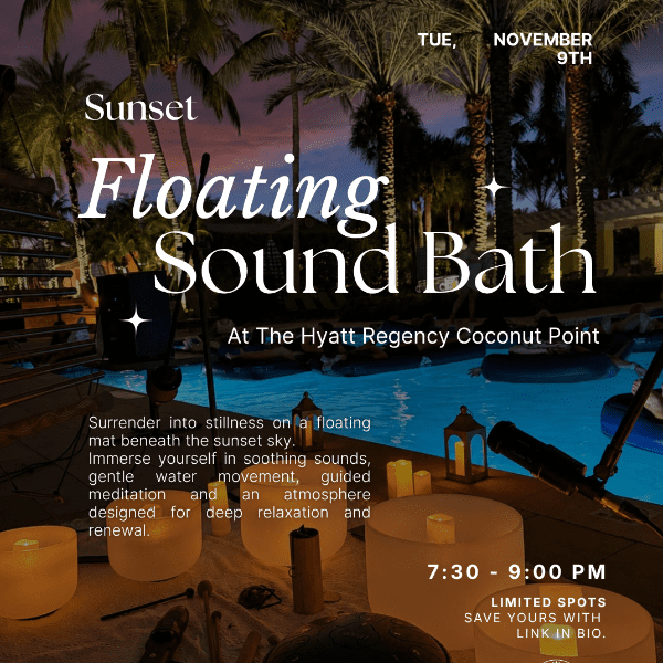 Floating sound bath at Hyatt Coconut Point banner image